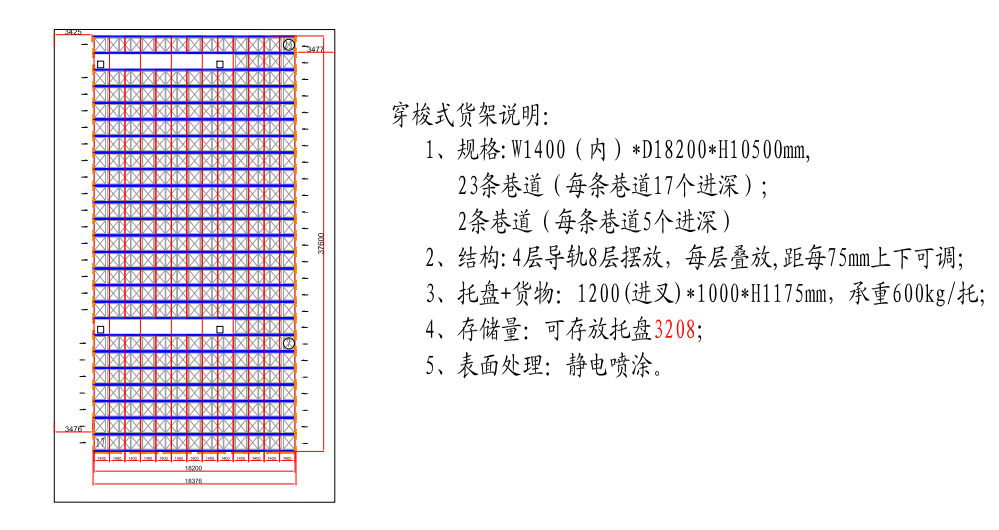 穿梭式货架设计图